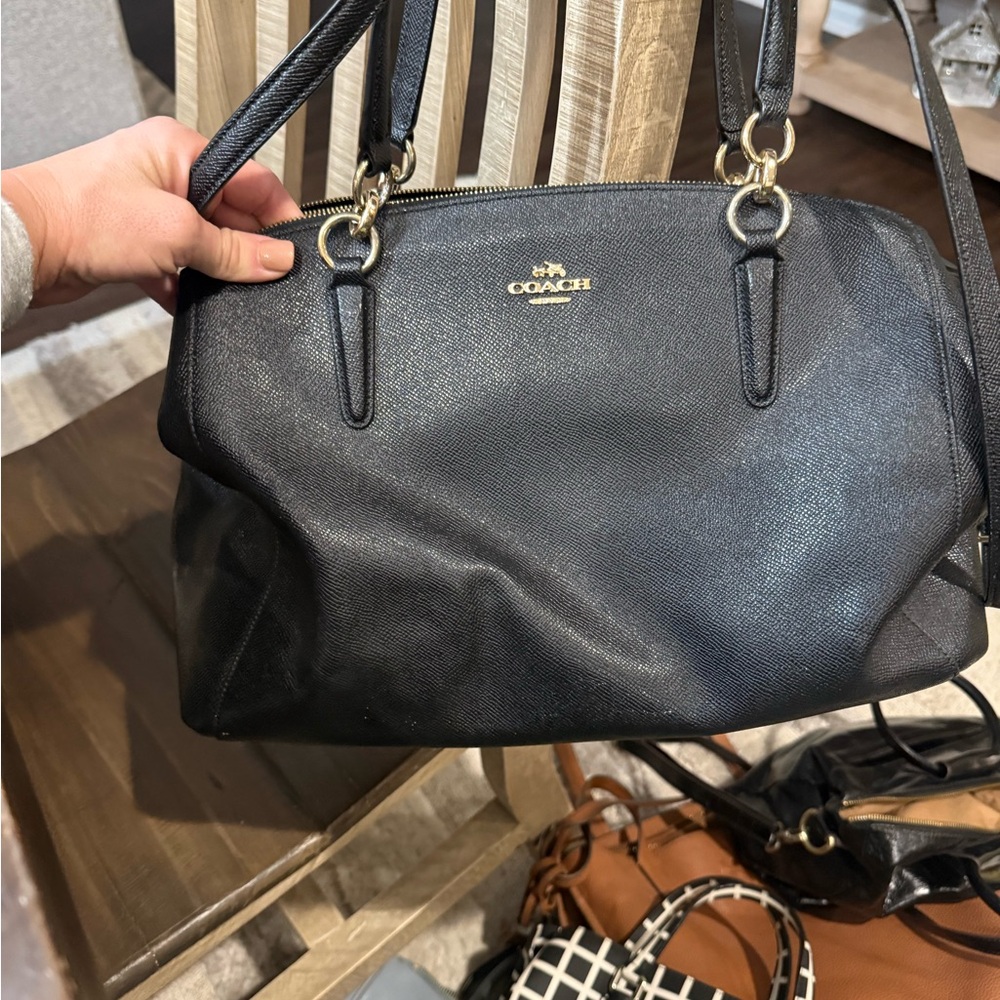 Coach Black Leather Shoulder Bag